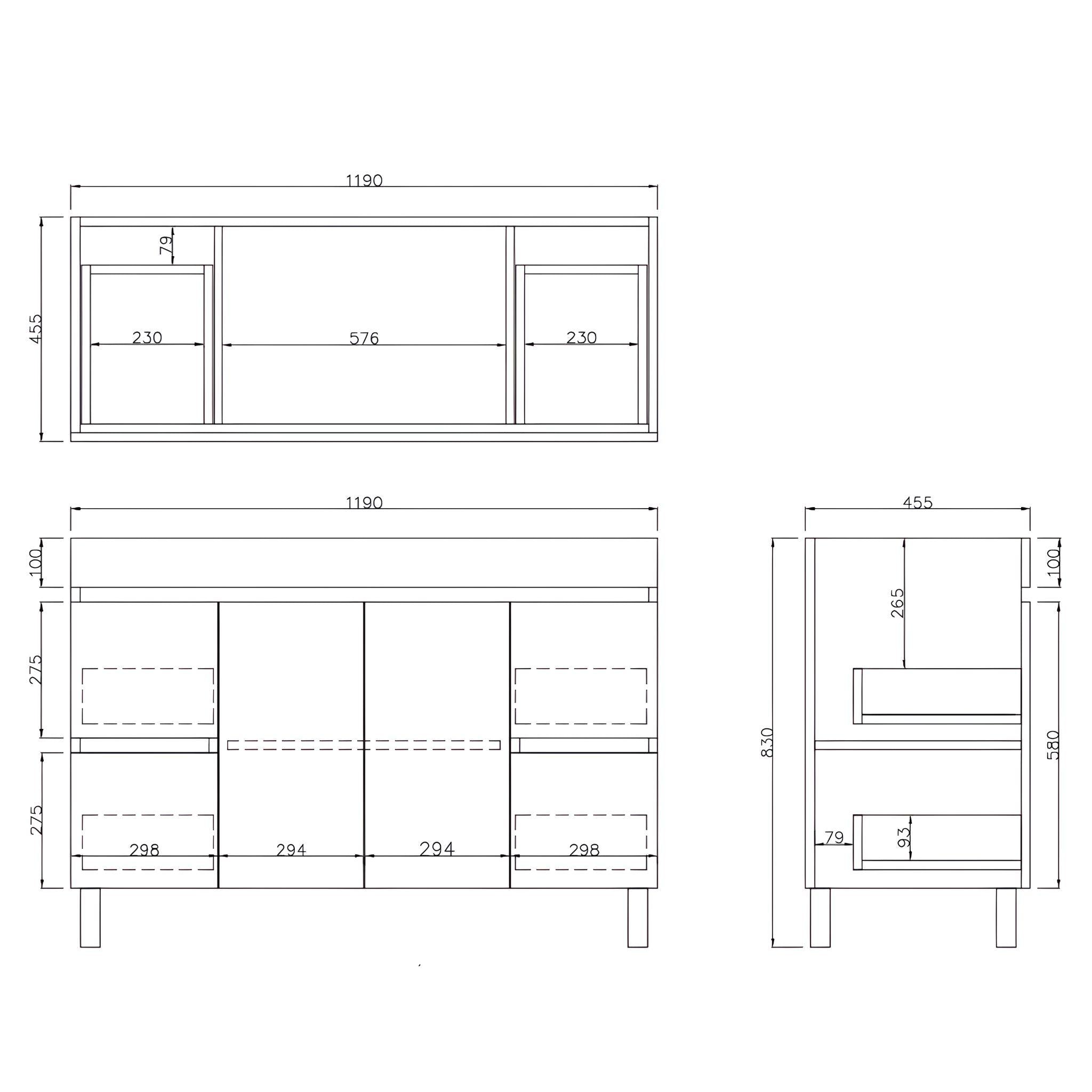 LUKKA CAMDEN MODERN COASTAL OAK 1200MM SINGLE BOWL FLOOR STANDING VANITY