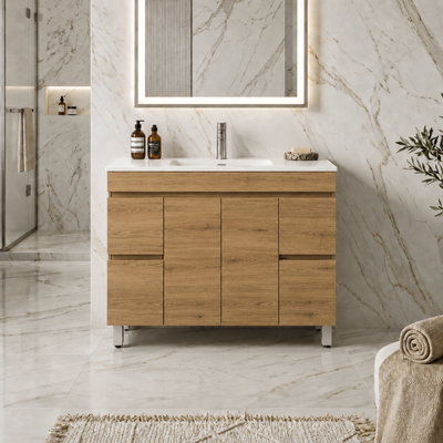 LUKKA CAMDEN MODERN PRIME OAK 1200MM SINGLE BOWL FLOOR STANDING VANITY