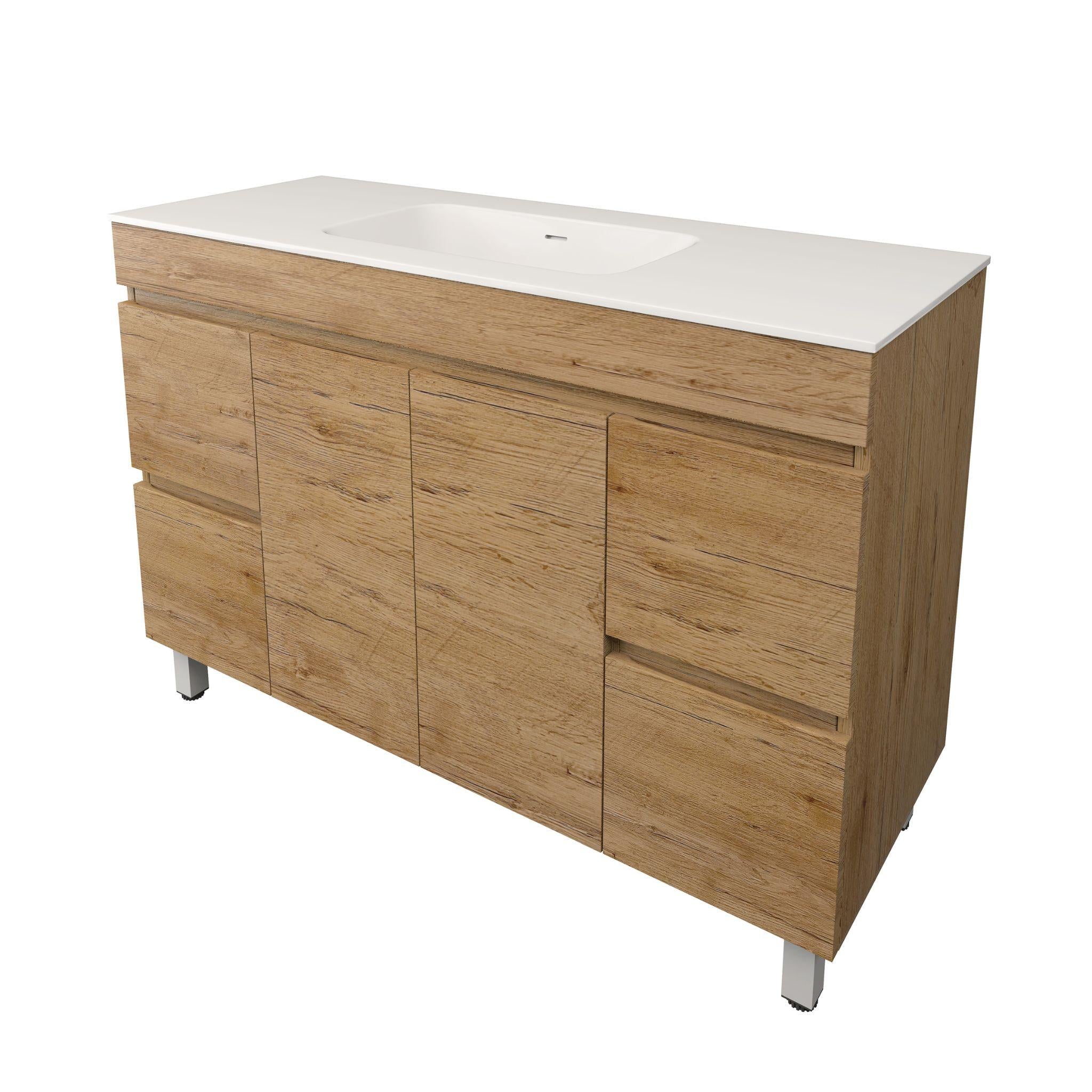 LUKKA CAMDEN MODERN PRIME OAK 1200MM SINGLE BOWL FLOOR STANDING VANITY