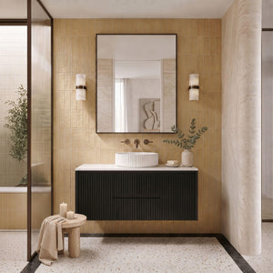 LUKKA CRETE MODERN MATTE BLACK 1200MM SINGLE BOWL WALL HUNG VANITY (AVAILABLE IN MIDDLE, LEFT AND RIGHT HAND DRAWER)