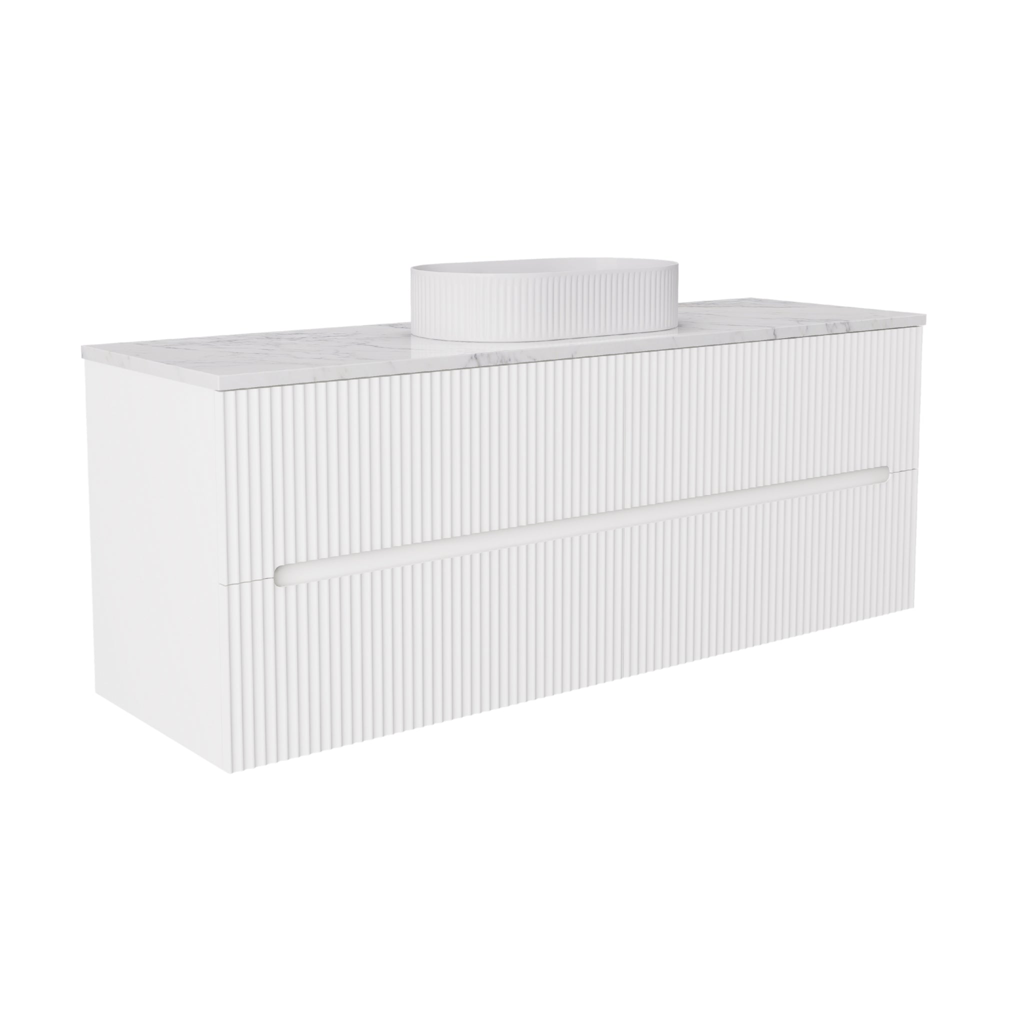 LUKKA CABARITA MORDEN MATTE WHITE 1500MM SINGLE BOWL WALL HUNG VANITY