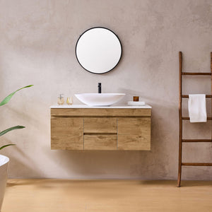 LUKKA CAMDEN MODERN PRIME OAK 1500MM SINGLE BOWL WALL HUNG VANITY