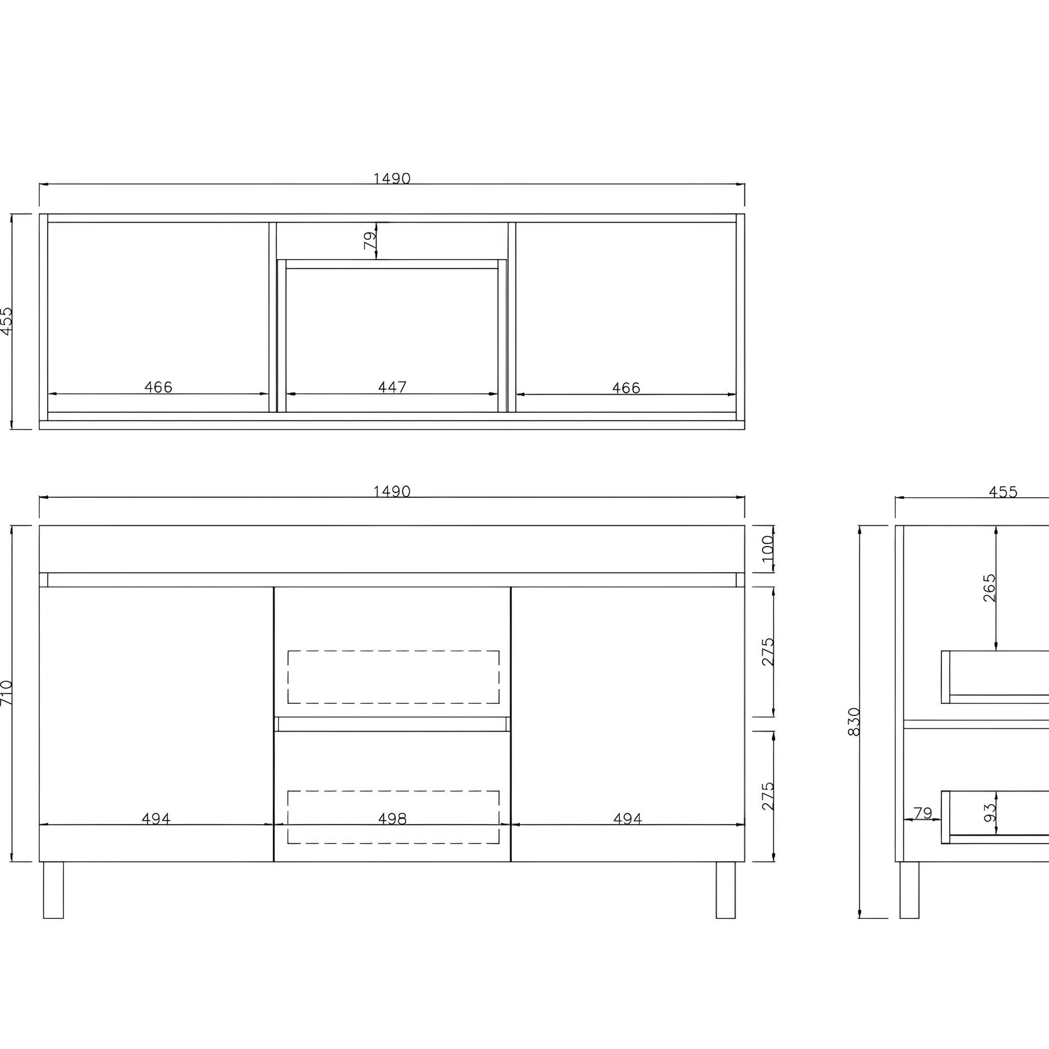 LUKKA CAMDEN MODERN COASTAL OAK 1500MM DOUBLE BOWL FLOOR STANDING VANITY