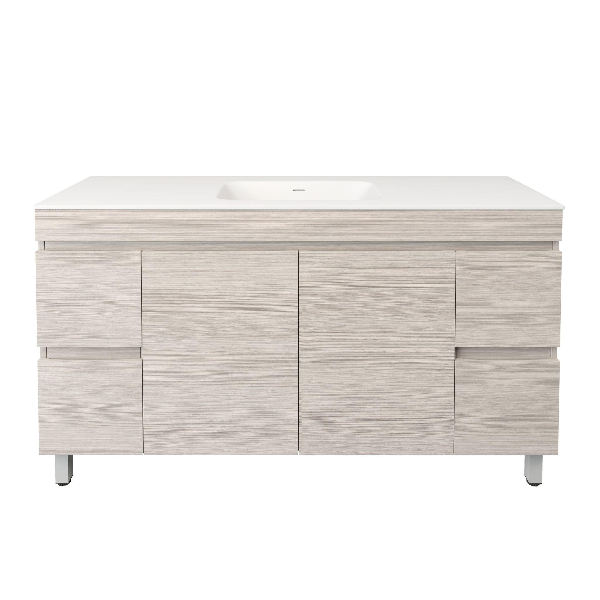 LUKKA CAMDEN MODERN COASTAL OAK 1500MM SINGLE BOWL FLOOR STANDING VANITY