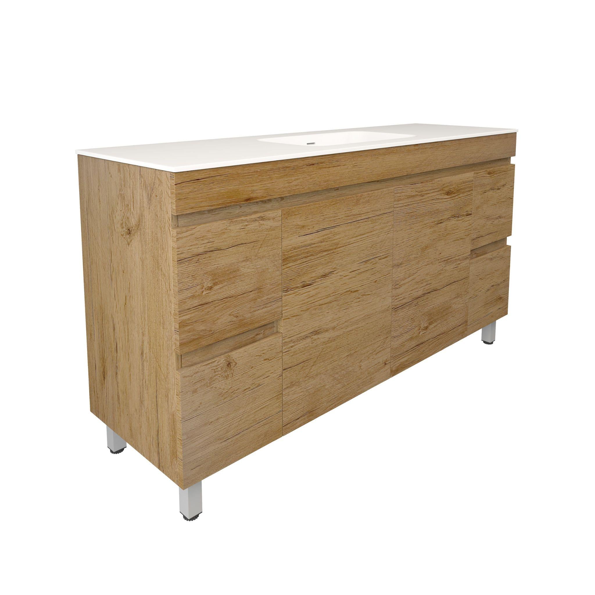 LUKKA CAMDEN MODERN PRIME OAK 1500MM SINGLE BOWL FLOOR STANDING VANITY