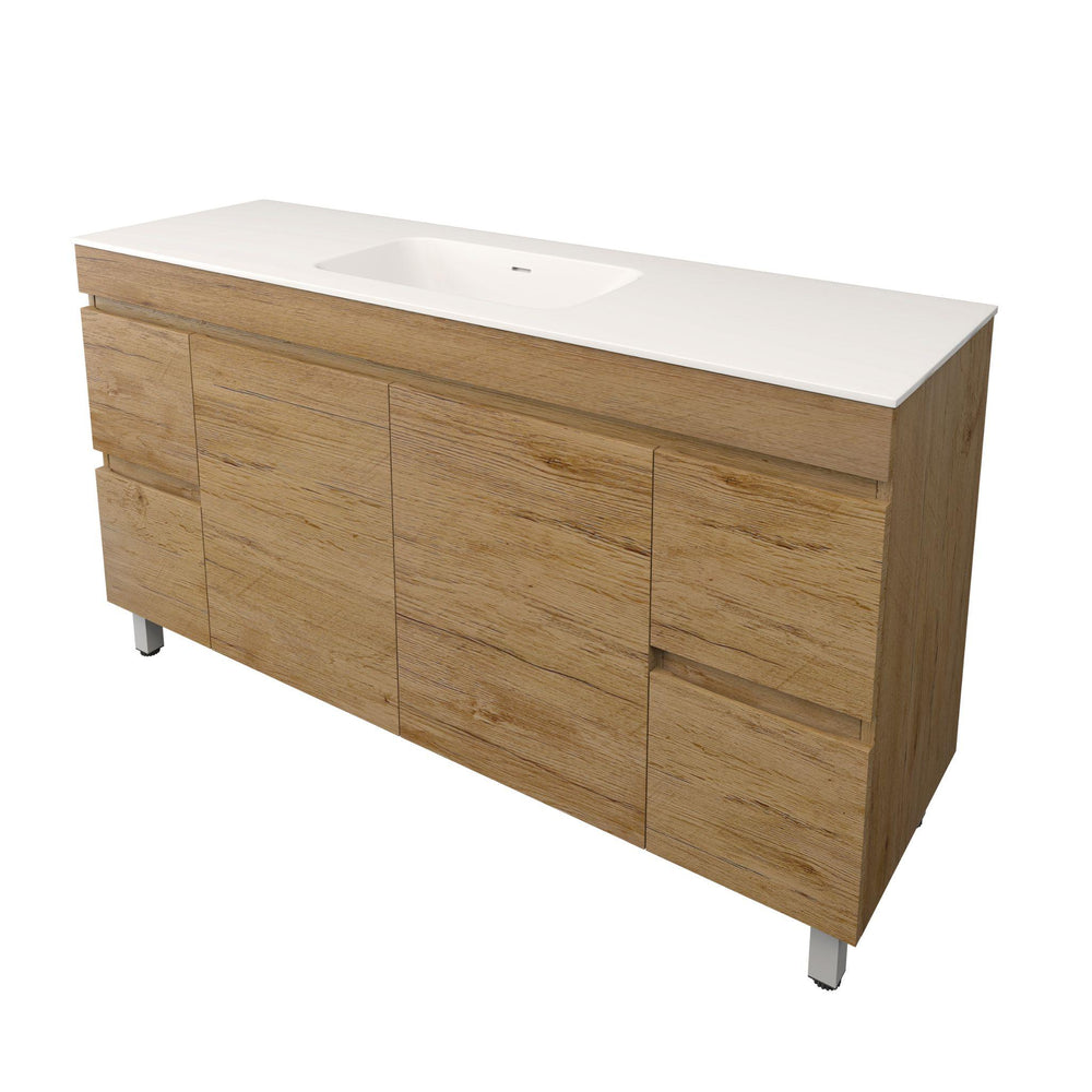 LUKKA CAMDEN MODERN PRIME OAK 1500MM SINGLE BOWL FLOOR STANDING VANITY