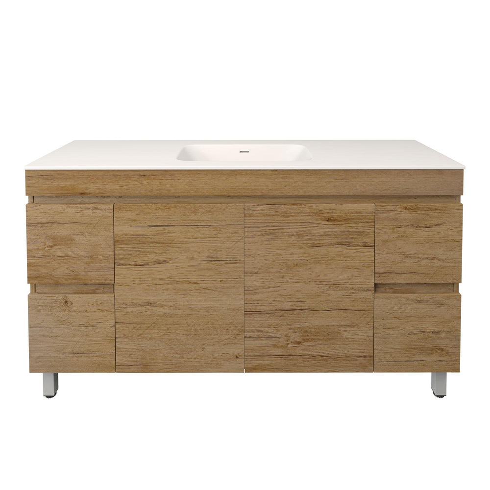 LUKKA CAMDEN MODERN PRIME OAK 1500MM SINGLE BOWL FLOOR STANDING VANITY