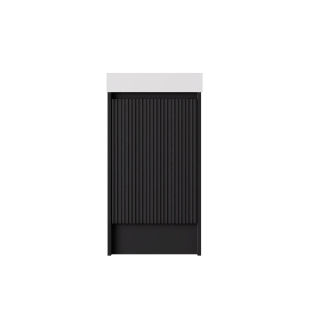 LUKKA CRETE MINI MATTE BLACK 450MM SPACE SAVING SINGLE BOWL FLOOR STANDING VANITY WITH KICKBOARD