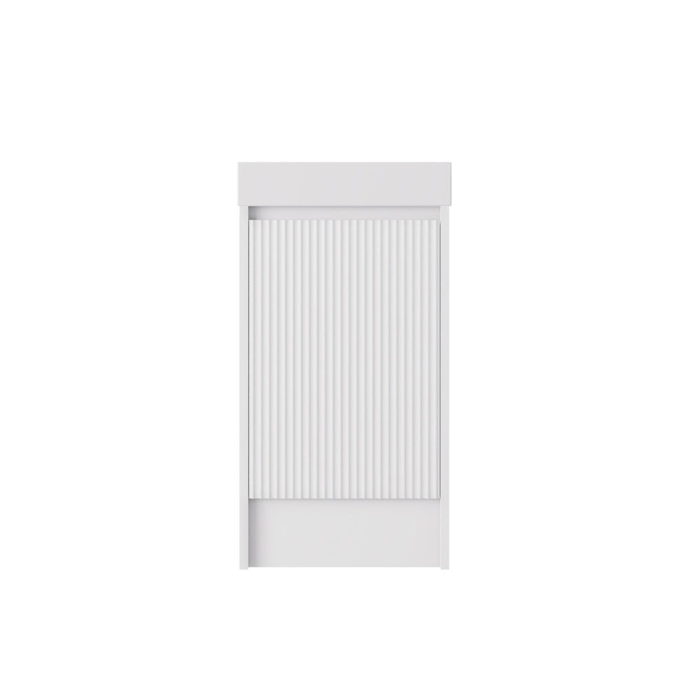 LUKKA CRETE MINI MATTE WHITE 450MM SPACE SAVING SINGLE BOWL FLOOR STANDING VANITY WITH KICKBOARD