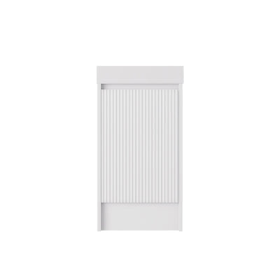 LUKKA CRETE MINI MATTE WHITE 450MM SPACE SAVING SINGLE BOWL FLOOR STANDING VANITY WITH KICKBOARD