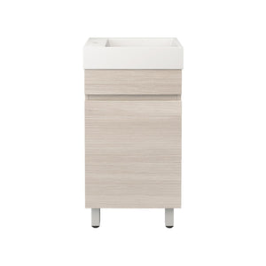 LUKKA CAMDEN MODERN COASTAL OAK 450MM SPACE SAVING SINGLE BOWL FLOOR STANDING VANITY