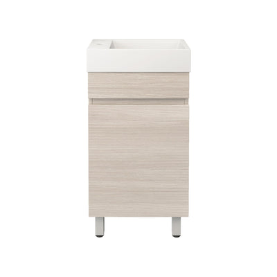LUKKA CAMDEN MODERN COASTAL OAK 450MM SPACE SAVING SINGLE BOWL FLOOR STANDING VANITY