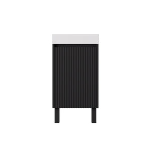 LUKKA CRETE MINI MATTE BLACK 450MM SPACE SAVING SINGLE BOWL FLOOR STANDING VANITY