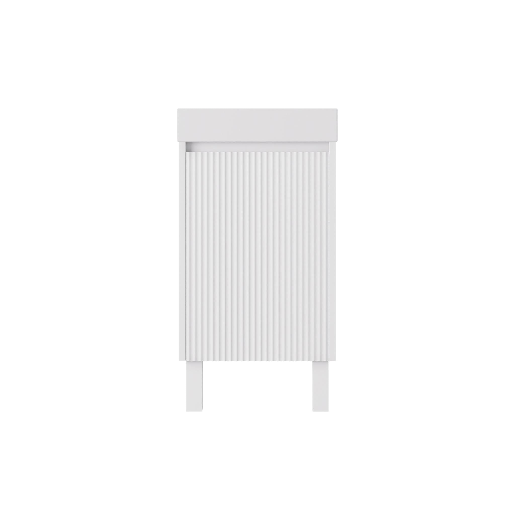 LUKKA CRETE MINI MATTE WHITE 450MM SPACE SAVING SINGLE BOWL FLOOR STANDING VANITY