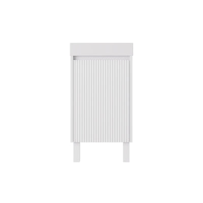 LUKKA CRETE MINI MATTE WHITE 450MM SPACE SAVING SINGLE BOWL FLOOR STANDING VANITY