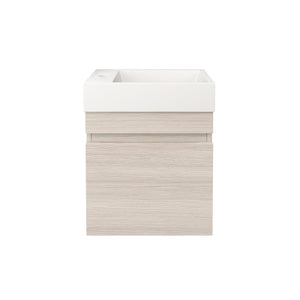 LUKKA CAMDEN MODERN COASTAL OAK 450MM SPACE SAVING SINGLE BOWL WALL HUNG VANITY