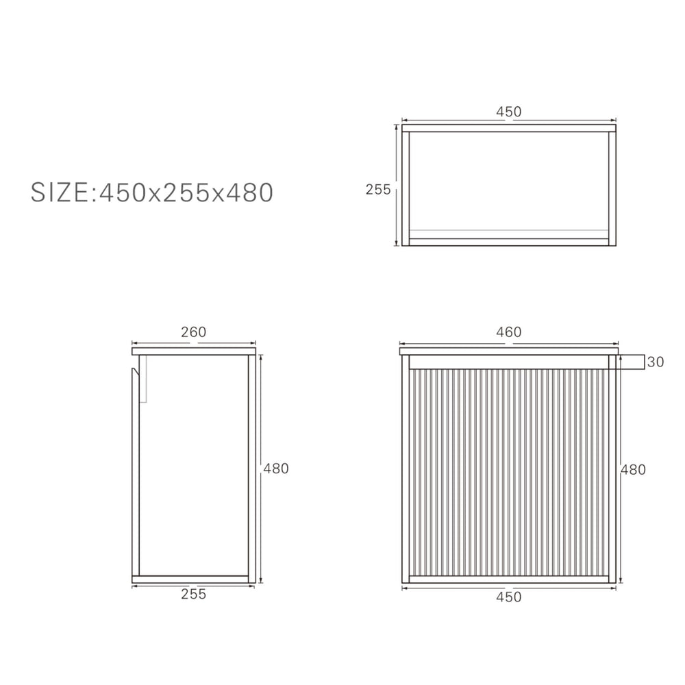 LUKKA CRETE MINI MATTE WHITE 450MM SPACE SAVING SINGLE BOWL WALL HUNG VANITY
