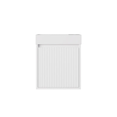 LUKKA CRETE MINI MATTE WHITE 450MM SPACE SAVING SINGLE BOWL WALL HUNG VANITY