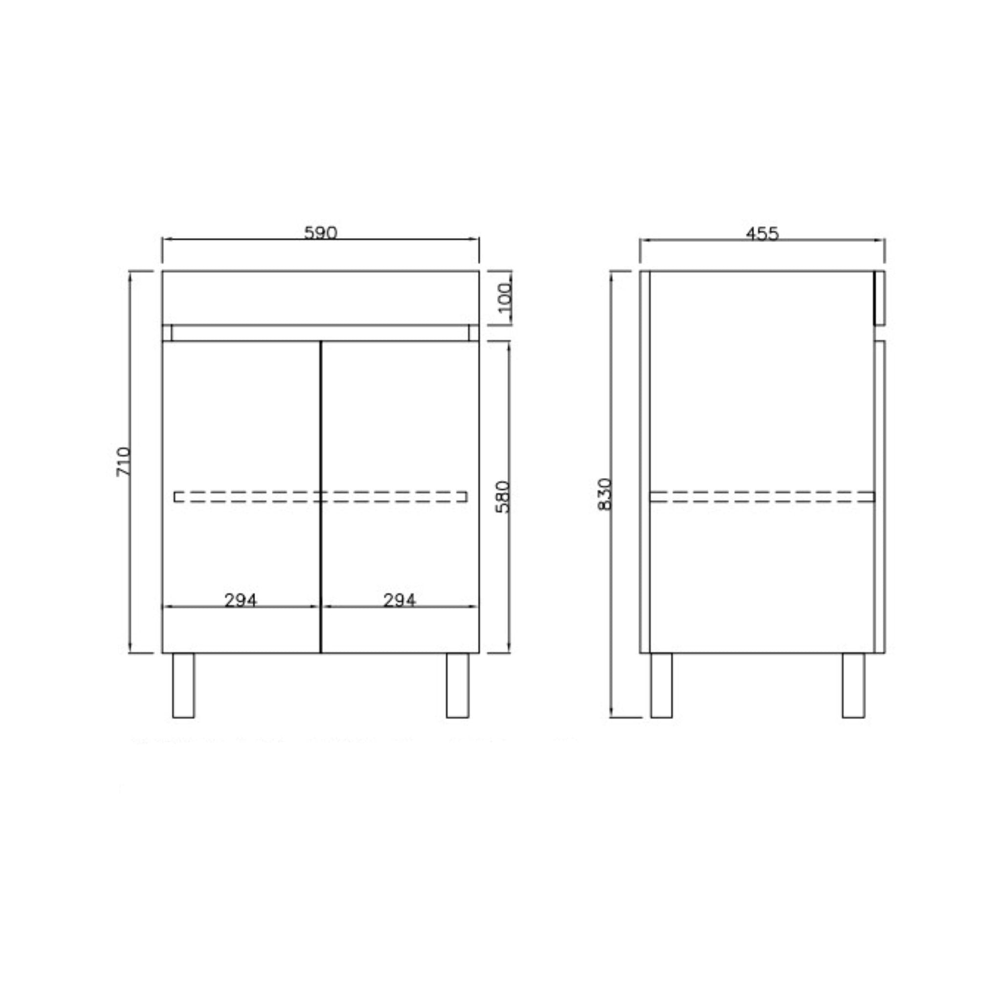 LUKKA CAMDEN MODERN COASTAL OAK 600MM SINGLE BOWL FLOOR STANDING VANITY