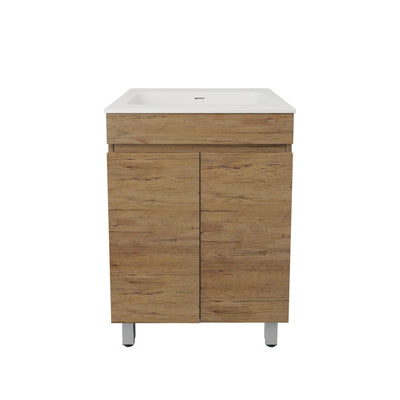 LUKKA CAMDEN MODERN PRIME OAK 600MM SINGLE BOWL FLOOR STANDING VANITY