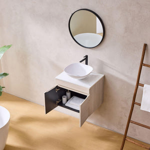 LUKKA CAMDEN MODERN COASTAL OAK 600MM SINGLE BOWL WALL HUNG VANITY
