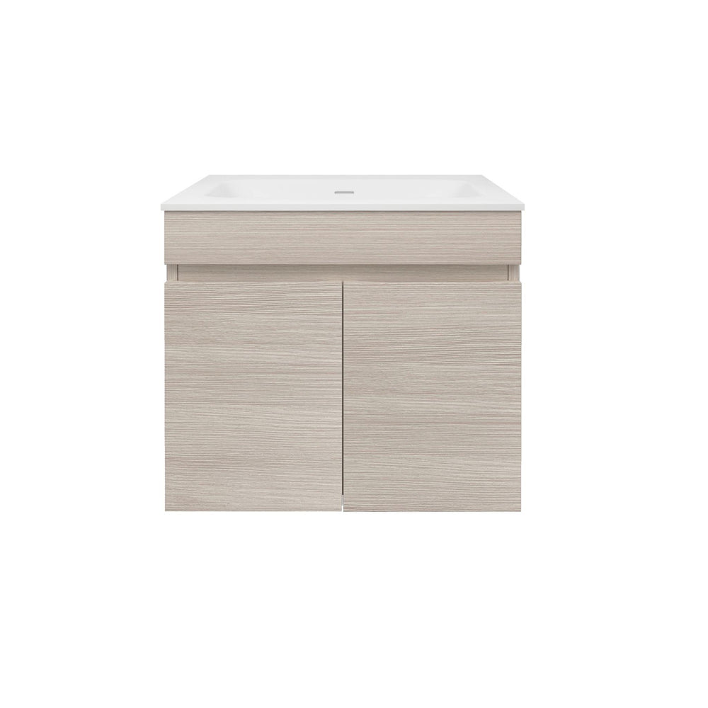 LUKKA CAMDEN MODERN COASTAL OAK 600MM SINGLE BOWL WALL HUNG VANITY