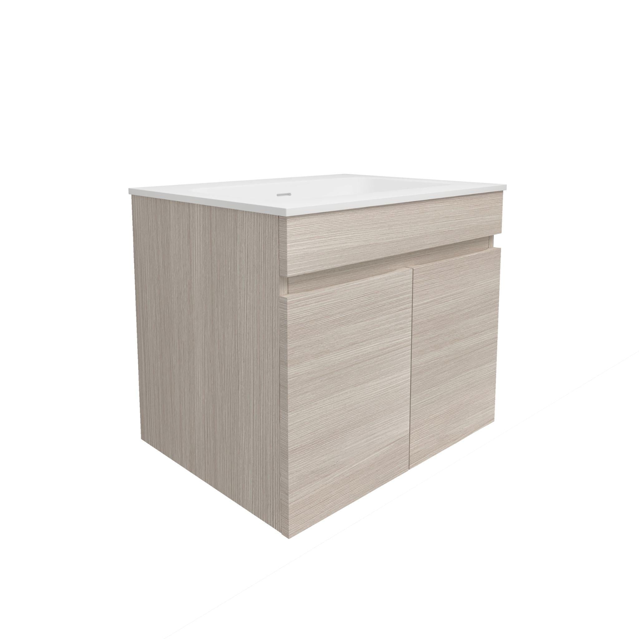 LUKKA CAMDEN MODERN COASTAL OAK 600MM SINGLE BOWL WALL HUNG VANITY