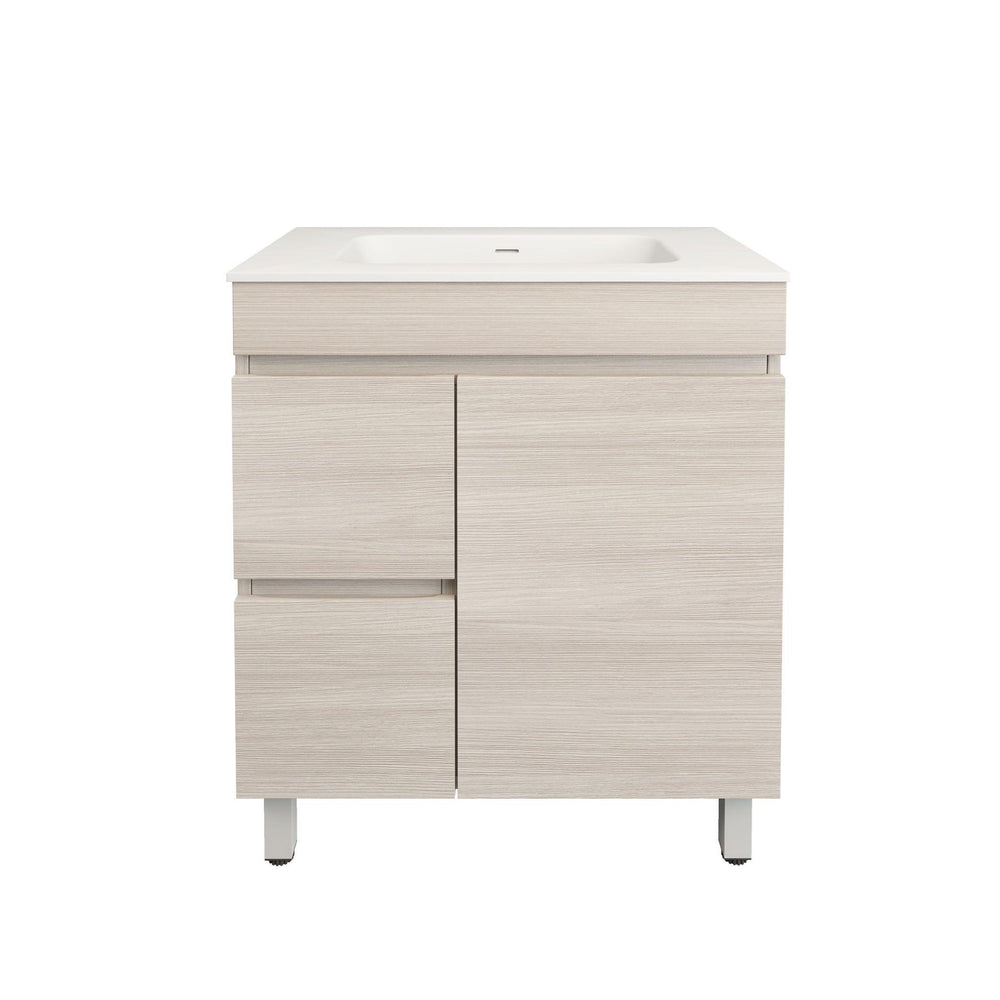 LUKKA CAMDEN MODERN COASTAL OAK 750MM SINGLE BOWL FLOOR STANDING VANITY (AVAILABLE IN LEFT AND RIGHT HAND DRAWER)