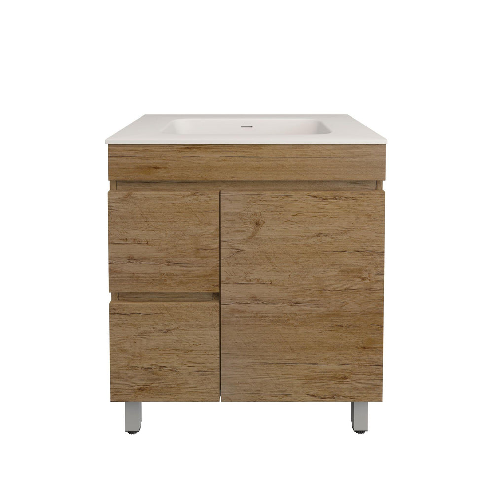 LUKKA CAMDEN MODERN PRIME OAK 750MM SINGLE BOWL FLOOR STANDING VANITY (AVAILABLE IN LEFT AND RIGHT HAND DRAWER)
