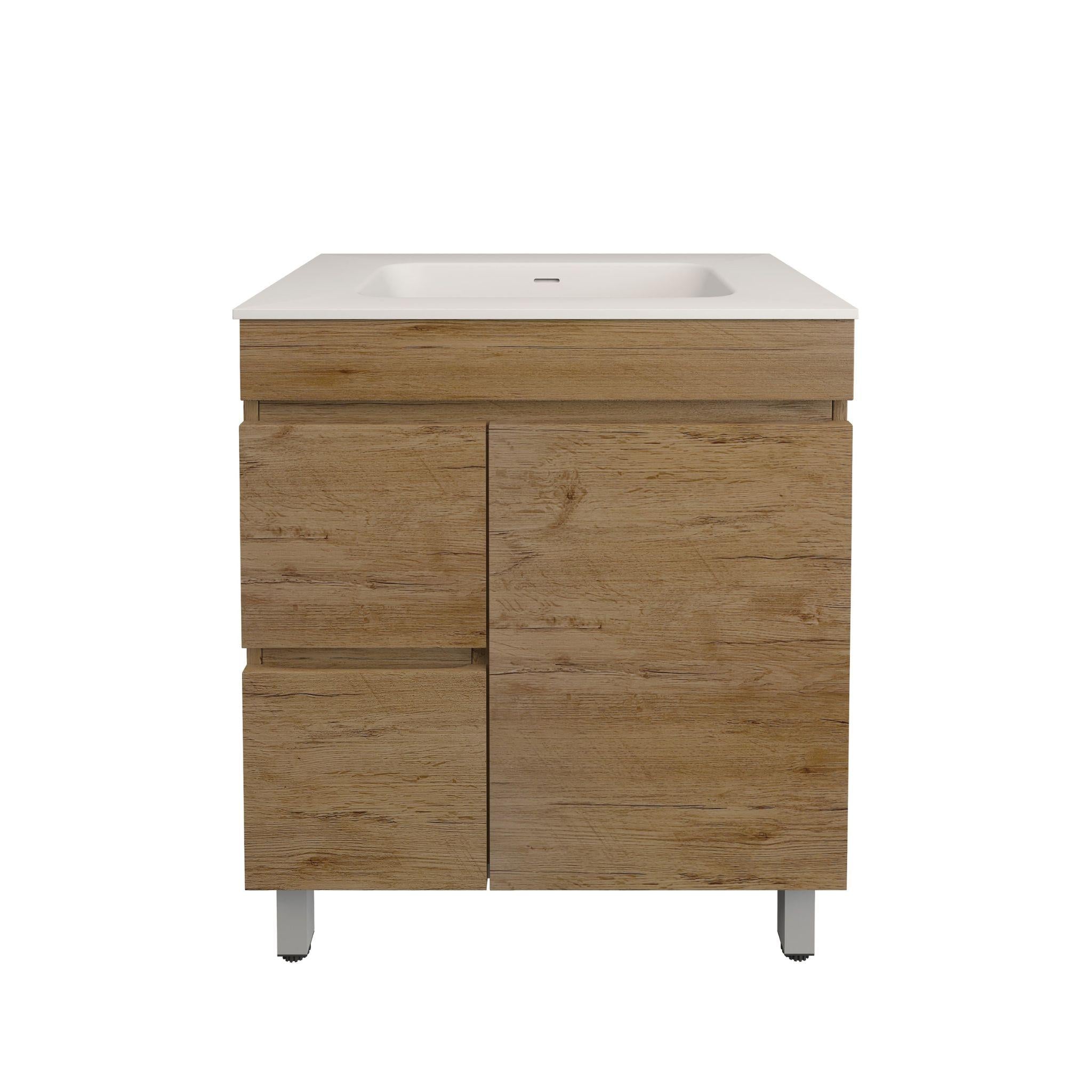 LUKKA CAMDEN MODERN PRIME OAK 750MM SINGLE BOWL FLOOR STANDING VANITY (AVAILABLE IN LEFT AND RIGHT HAND DRAWER)