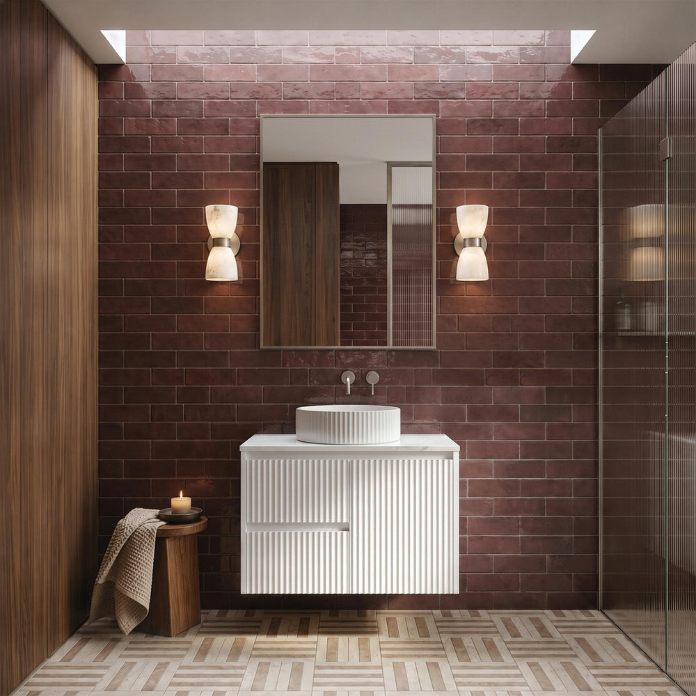 LUKKA CRETE MODERN MATTE WHITE 750MM SINGLE BOWL WALL HUNG VANITY (AVAILABLE IN LEFT AND RIGHT HAND DRAWER)