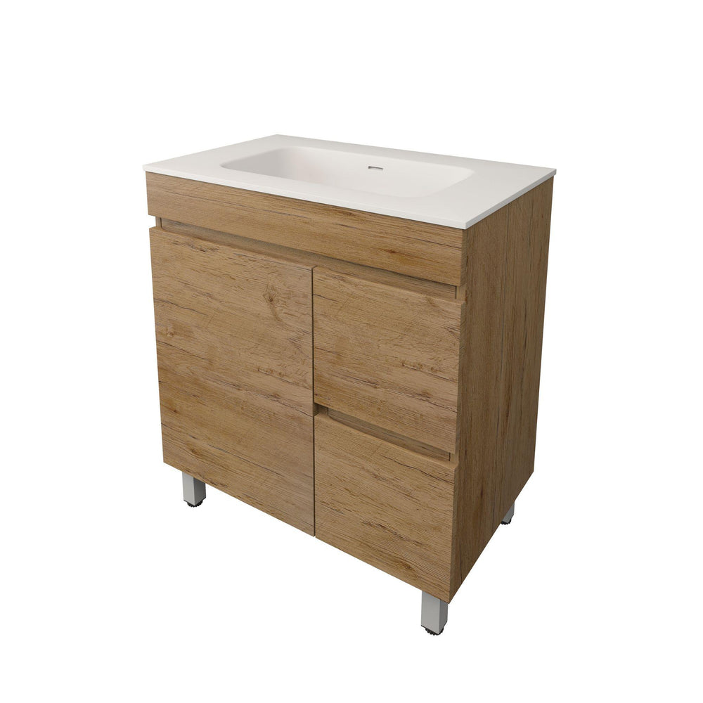 LUKKA CAMDEN MODERN PRIME OAK 750MM SINGLE BOWL FLOOR STANDING VANITY