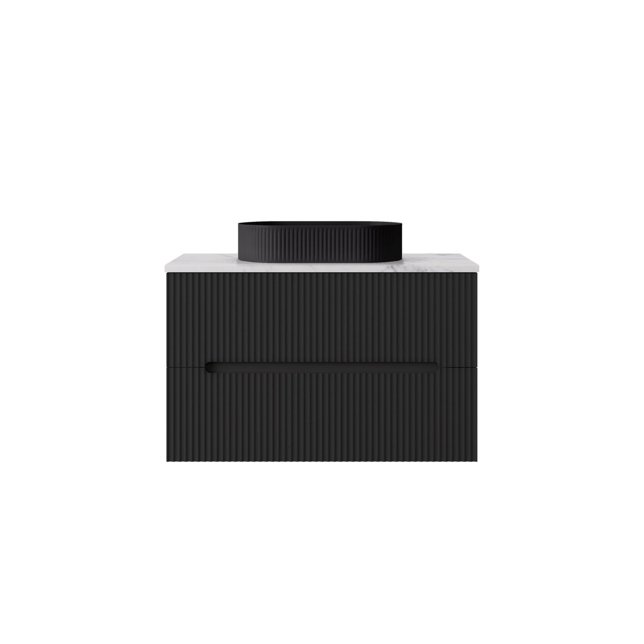 LUKKA CABARITA MODERN MATTE BLACK 900MM SINGLE BOWL WALL HUNG VANITY