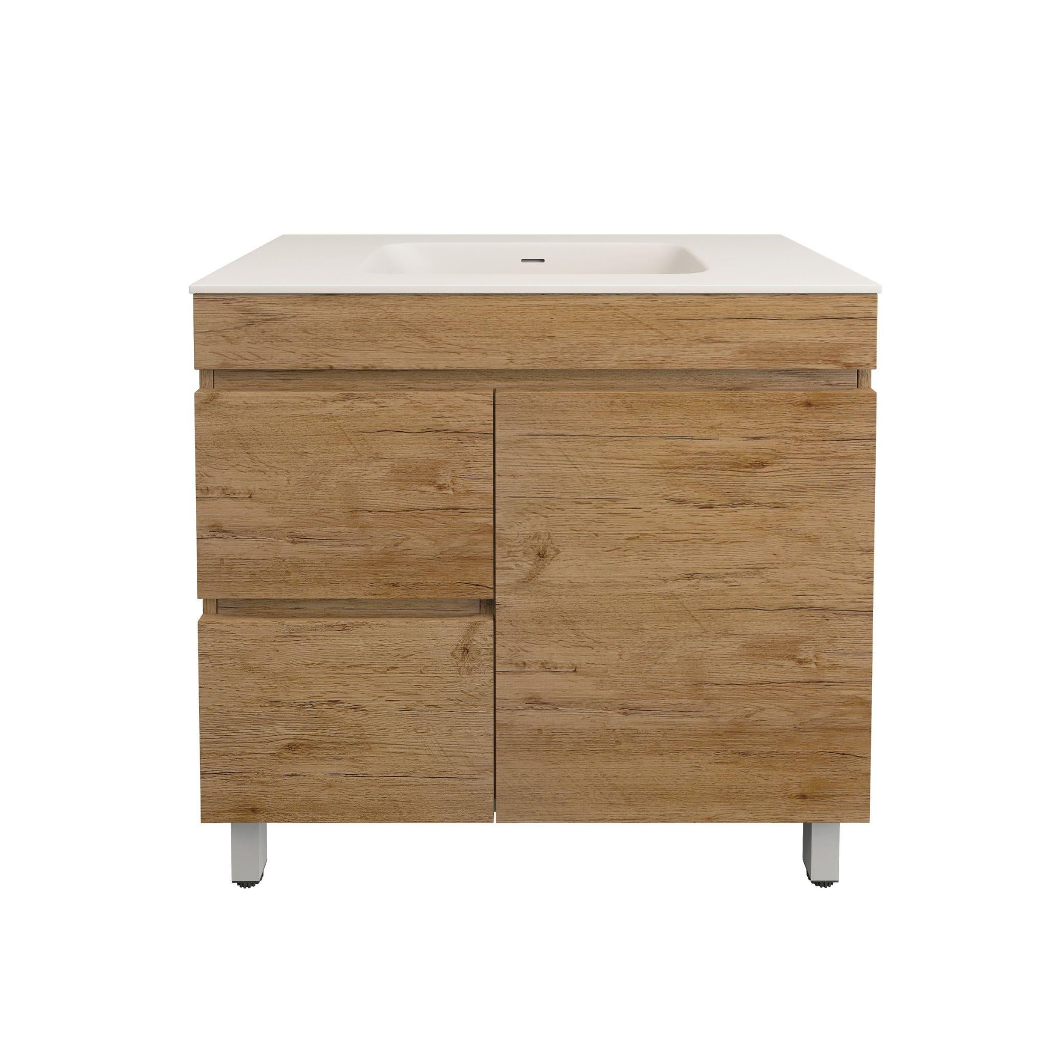 LUKKA CAMDEN MODERN PRIME OAK 900MM SINGLE BOWL FLOOR STANDING VANITY