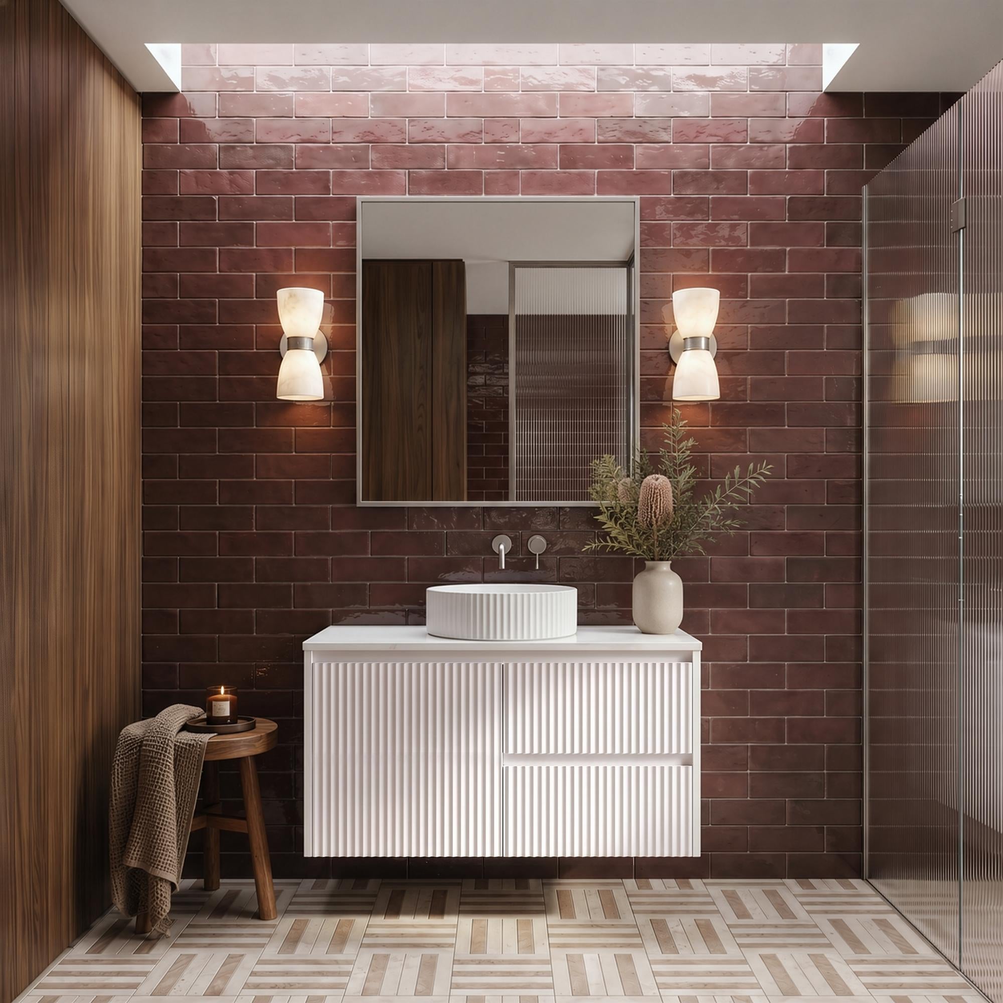 LUKKA CRETE MODERN MATTE WHITE 900MM SINGLE BOWL WALL HUNG VANITY (AVAILABLE IN LEFT AND RIGHT HAND DRAWER)