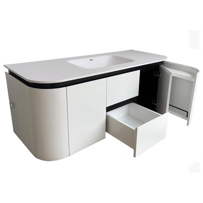 LUKKA DEVITO WHITE 1200MM CURVE DOUBLE BOWL WALL HUNG VANITY
