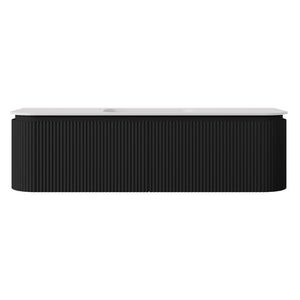 LUKKA ESTELLA MATTE BLACK 1500MM CURVE SINGLE BOWL WALL HUNG VANITY