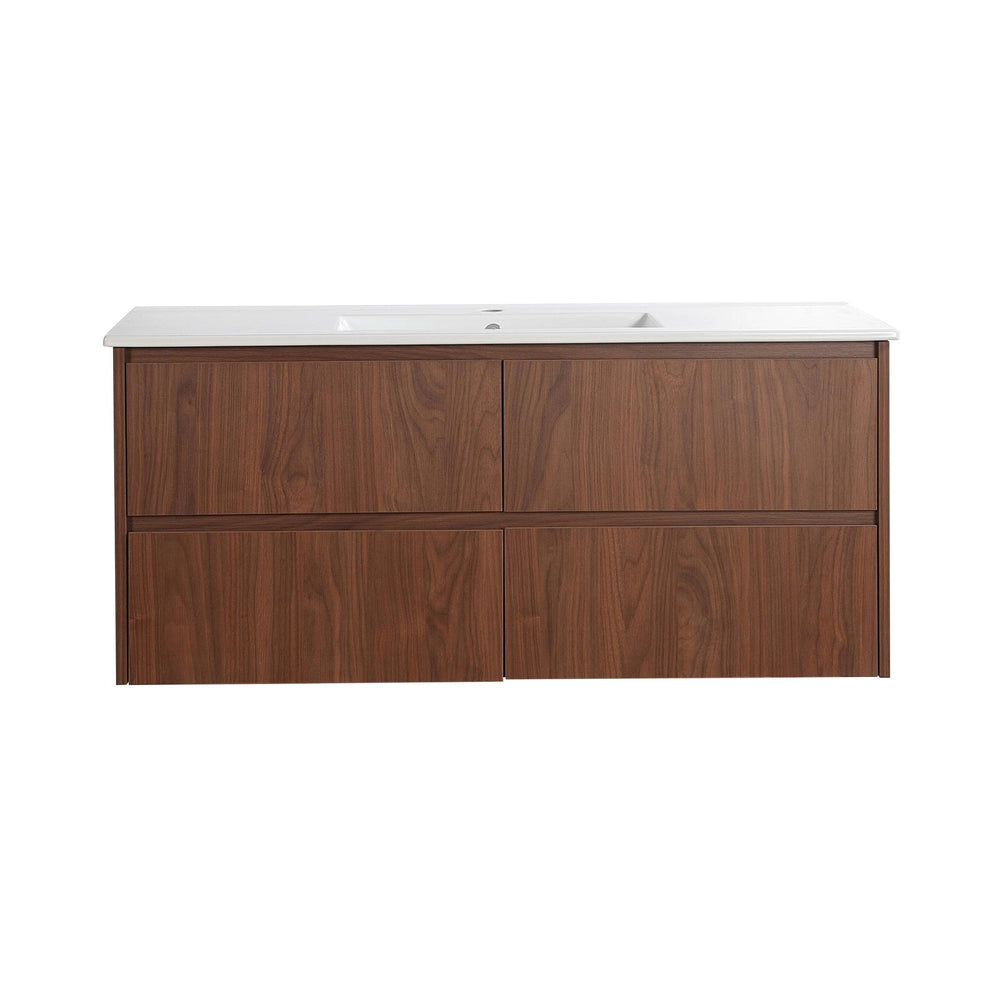 LUKKA GLADSTONE MODERN MOCHA OAK 1200MM SINGLE BOWL WALL HUNG VANITY