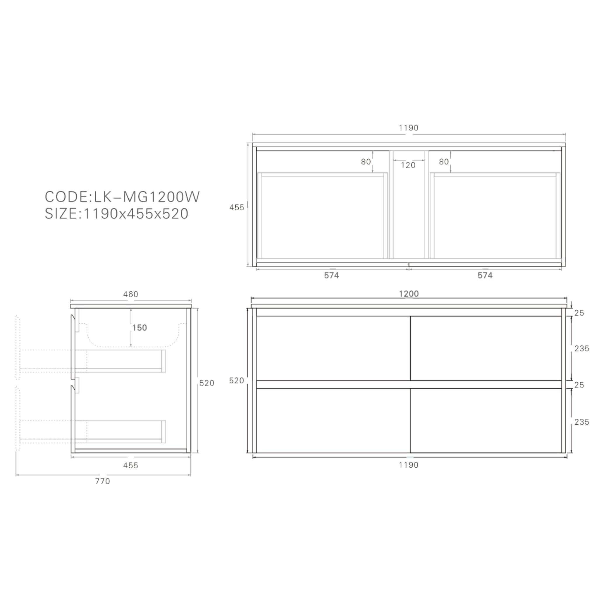 LUKKA GLADSTONE MODERN SANDY OAK 1200MM SINGLE BOWL WALL HUNG VANITY