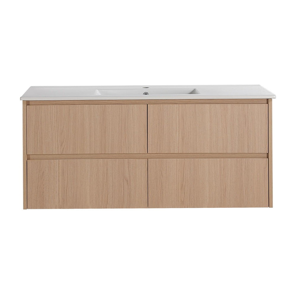 LUKKA GLADSTONE MODERN SANDY OAK 1200MM SINGLE BOWL WALL HUNG VANITY