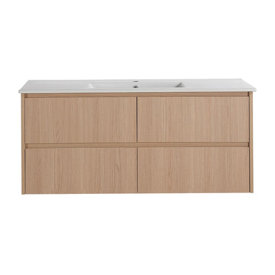 LUKKA GLADSTONE MODERN SANDY OAK 1200MM SINGLE BOWL WALL HUNG VANITY