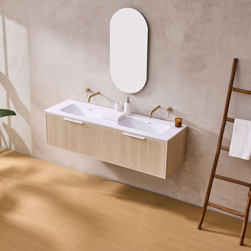 LUKKA KLIFF COASTAL OAK 1200MM DOUBLE BOWL WALL HUNG VANITY