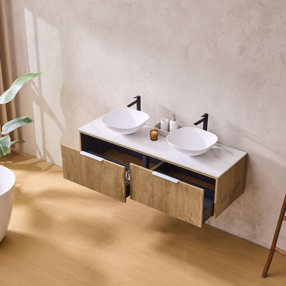 LUKKA KLIFF PRIME OAK 1200MM DOUBLE BOWL WALL HUNG VANITY