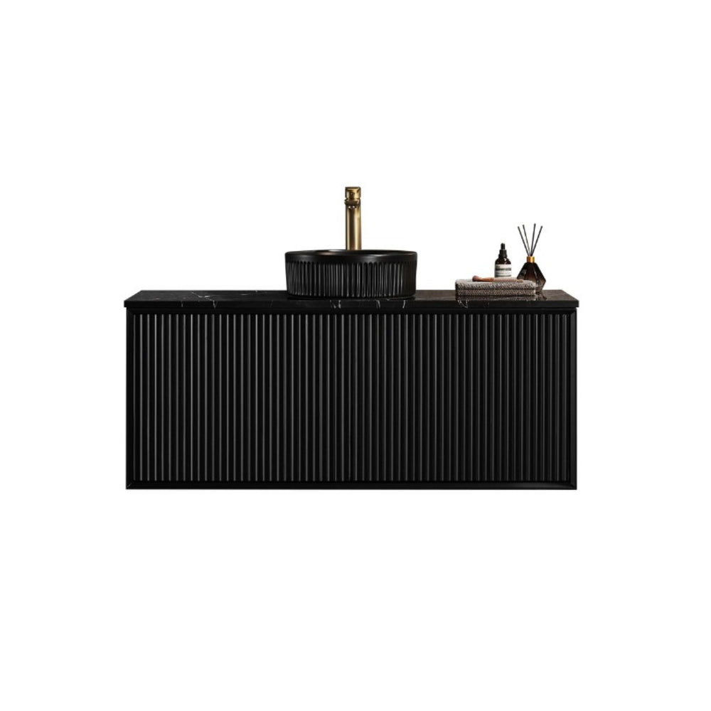 LUKKA KLIFF MODERN MATTE BLACK 1200MM SINGLE BOWL WALL HUNG VANITY