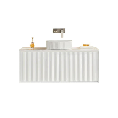 LUKKA KLIFF MODERN MATTE WHITE 1200MM SINGLE BOWL WALL HUNG VANITY