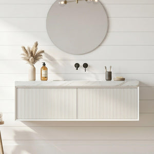 LUKKA KLIFF MODERN MATTE WHITE 1200MM SINGLE BOWL WALL HUNG VANITY