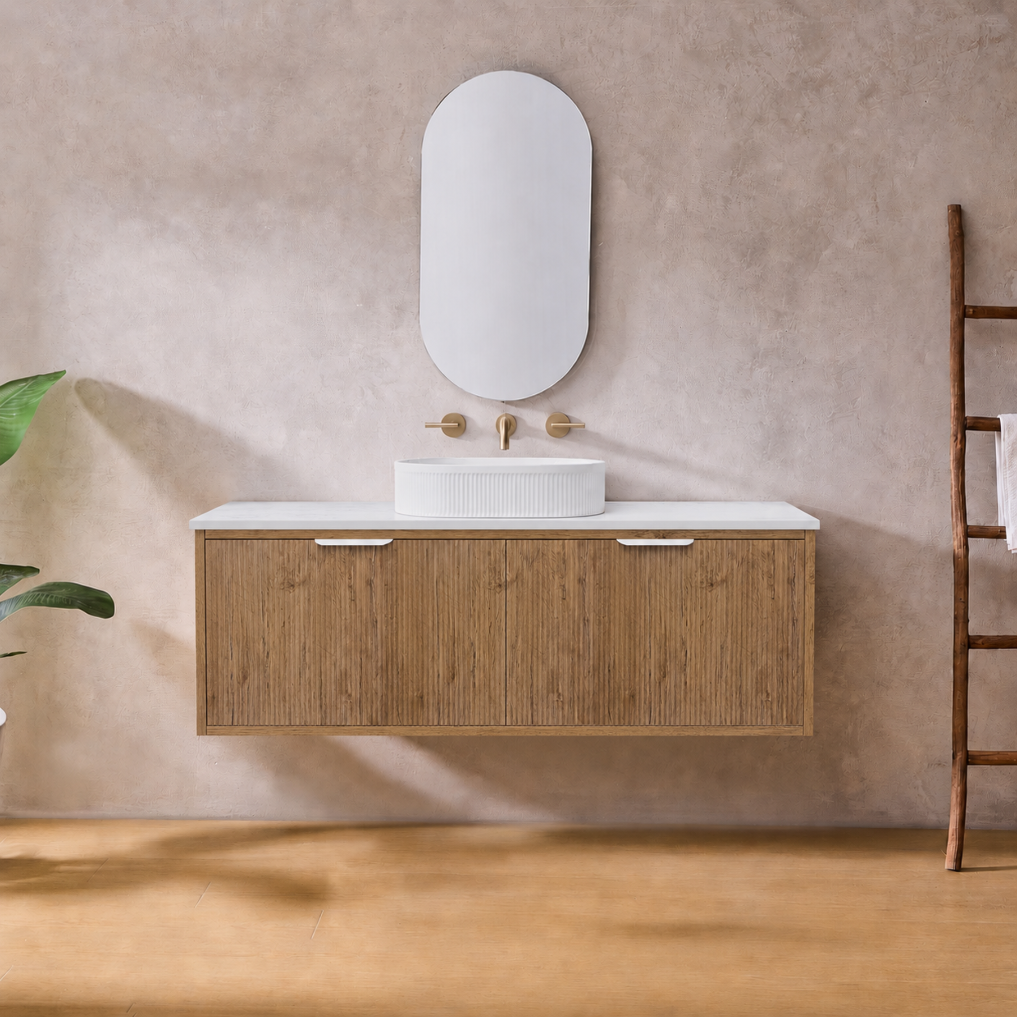 LUKKA KLIFF PRIME OAK 1200MM SINGLE BOWL WALL HUNG VANITY