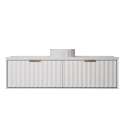 LUKKA KLIFF MODERN MATTE WHITE 1500MM SINGLE BOWL WALL HUNG VANITY