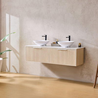 LUKKA KLIFF COASTAL OAK 1500MM DOUBLE BOWL WALL HUNG VANITY