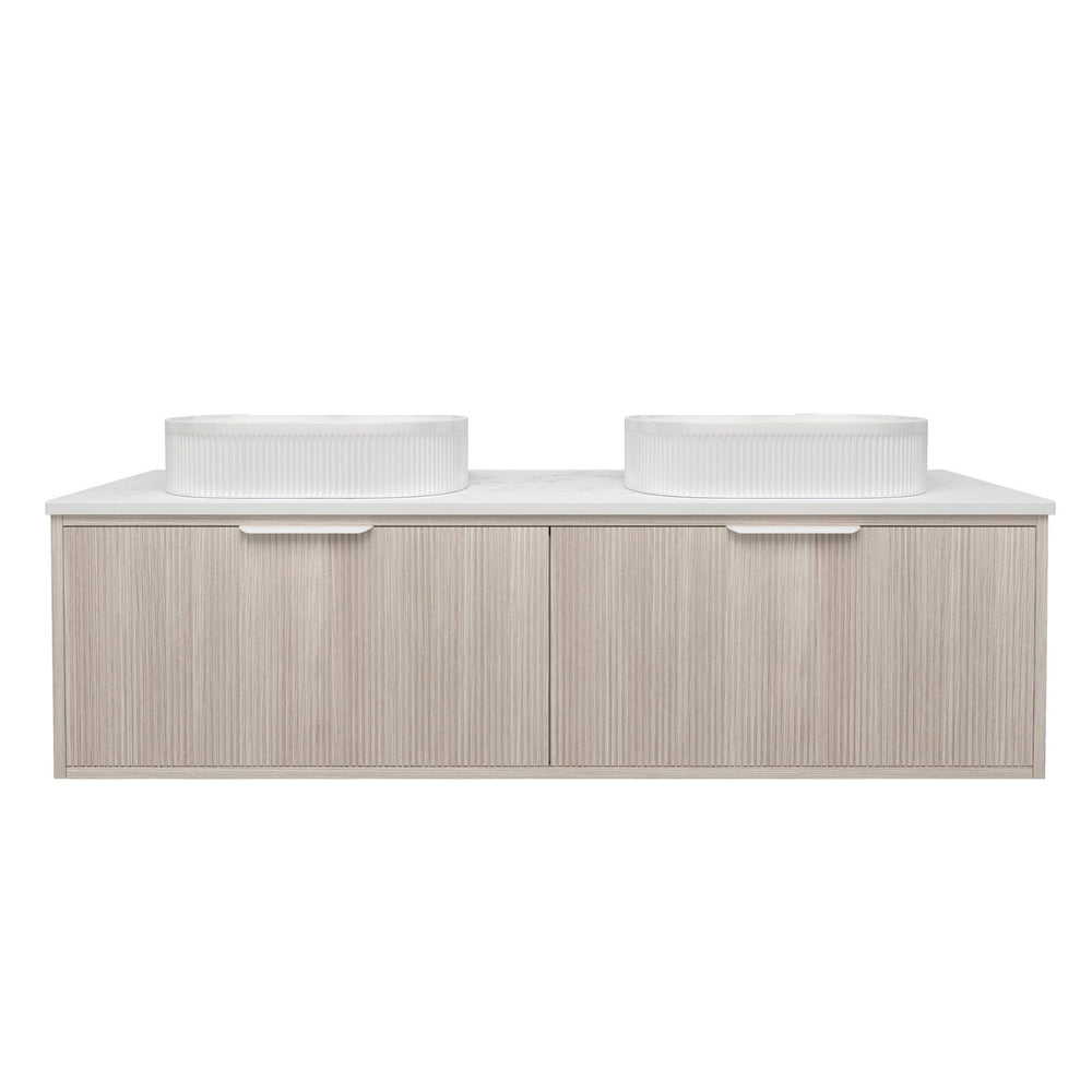 LUKKA KLIFF COASTAL OAK 1500MM DOUBLE BOWL WALL HUNG VANITY